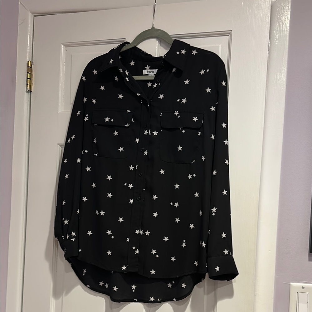 Bar III Black Long Sleeve Button Down Shirt
